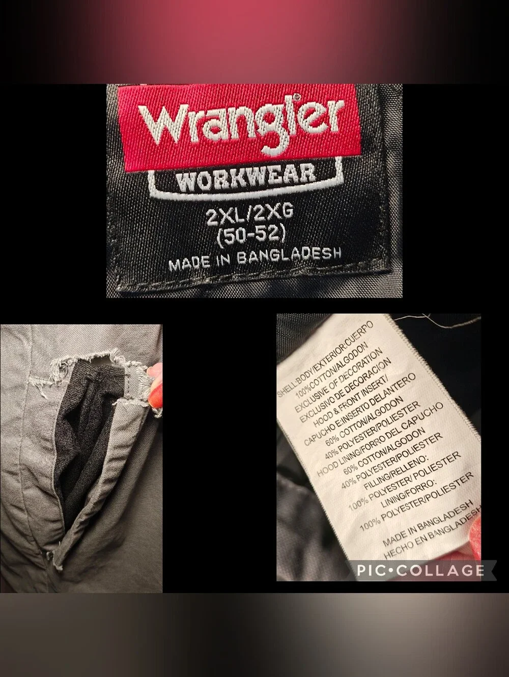 🖤Vintage Wrangler Workwear Grey Hooded Duck Canvas Heavy Duty Utility Jacket🩶